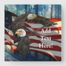 Search for american flag clocks bald eagle
