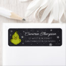 Search for dr seuss the grinch return address labels Christmas party