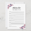 Search for floral wedding advice cards Advice for the bride