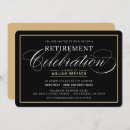 Search for black and gold retirement invitations Classy