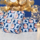 Search for blue santa claus wrapping paper Vintage