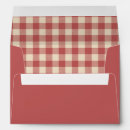 Search for red white gingham envelopes Rustic