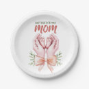Search for gender reveal plates Pink bow