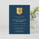 Search for police graduation invitations Blue