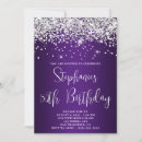 Search for purple and silver birthday invitations Modern