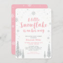 Search for pink winter wonderland invitations Silver glitter