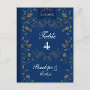 Search for navy and gold table cards Number