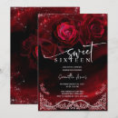 Search for red rose sweet 16 invitations Black