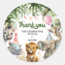 Search for safari birthday stickers Party animals