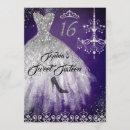 Search for purple and silver sweet 16 invitations Tiara
