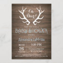 Search for antler baby shower invitations Rustic wood