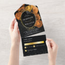 Search for orange and black wedding invitations Glitter