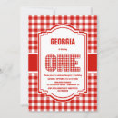 Search for lumberjack 1st birthday invitations Red