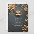 Search for masquerade ball invitations Black and gold masquerade