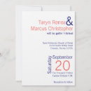 Search for blue and coral wedding invitations Navy