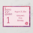 Search for 1st birthday save the dates Girl