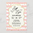 Search for sip and see baby girl shower invitations Pink and gold