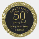 Search for 50th anniversary stickers Black and gold