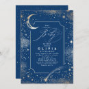 Search for moon and stars baby boy shower invitations Galaxy