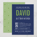Search for green bar bat mitzvah invitations Modern