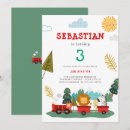 Search for train 3rd birthday invitations Cute
