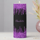 Search for purple glitter candles Black