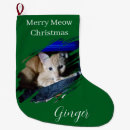 Search for orange cat christmas stockings Green