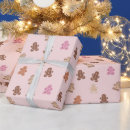 Search for pink gingerbread wrapping paper Xmas