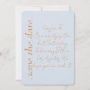 Search for orange blue save the dates Script