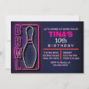Search for adult bowling party invitations Neon