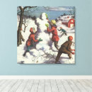 Search for vintage snowman canvas prints Winter