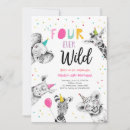 Search for jungle 4th birthday invitations Four ever wild
