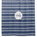 Search for navy blue and white shower curtains Monogrammed