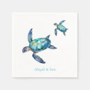 Search for beach wedding napkins Sea turtle