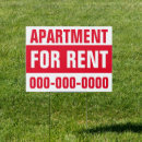 Search for apartment for rent signs House for sale
