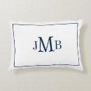Search for navy and white pillows Initials