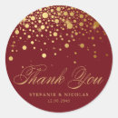 Search for burgundy and gold wedding stickers Thank you