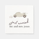 Search for just married napkins Black and white