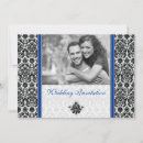 Search for royal blue and black wedding invitations Damask