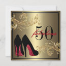 Search for red and gold 50th birthday invitations Black