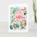Search for flamingo birds cards illustration