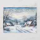 Search for vintage happy new year postcards Winter