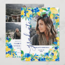 Search for yellow and blue graduation invitations High school graduate