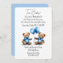 Search for teddy bear twin shower invitations Watercolor