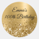 Search for 100th birthday stickers Gold