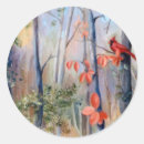 Search for cardinals on birch trees Autumn