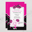 Search for hot pink black white invitations Girly