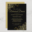 Search for black and gold rehearsal dinner invitations Elegant