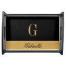 Search for gold serving trays Black