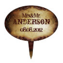 Search for rustic cake toppers Mr and mrs